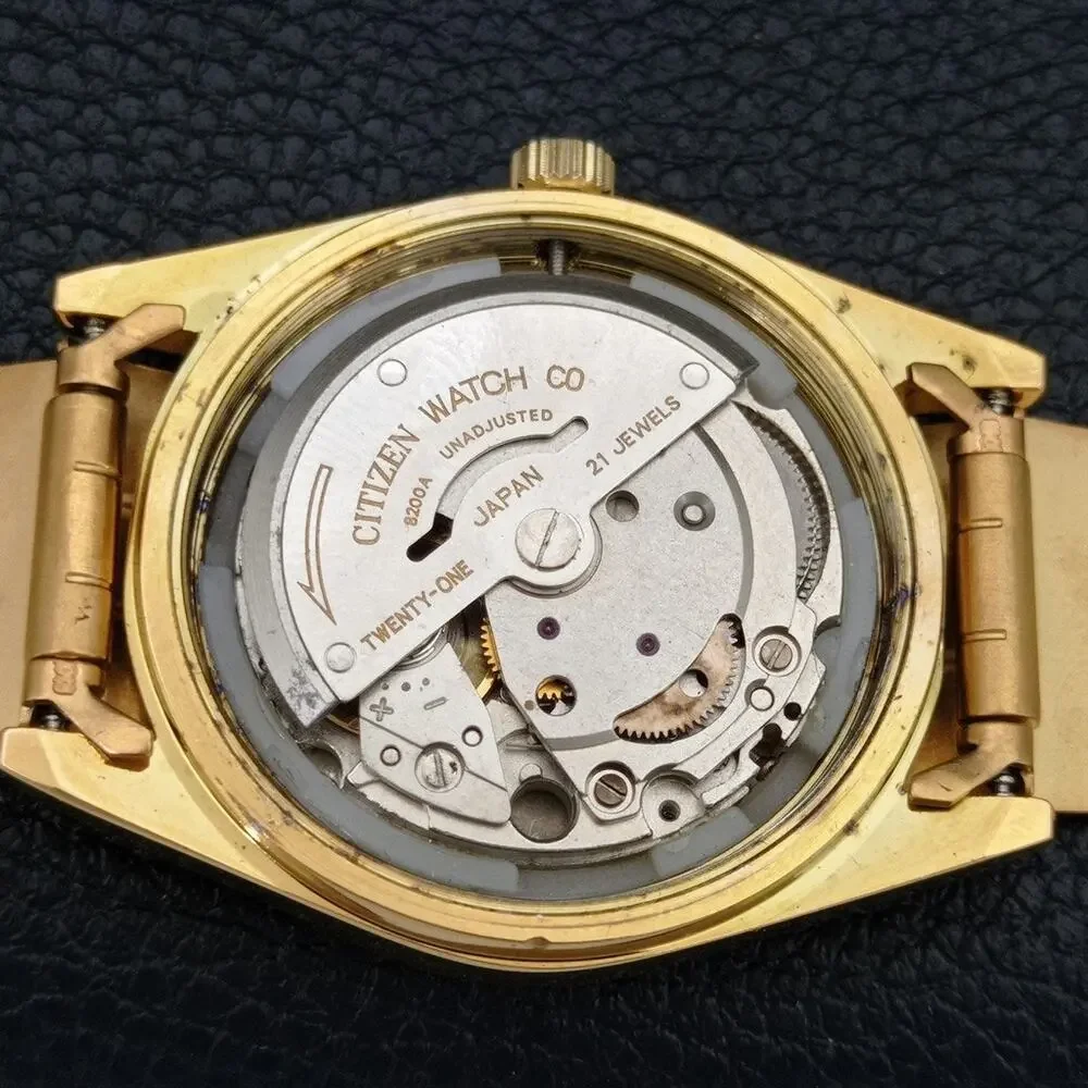 Vintage 1974 Citizen Automatic Mens Gold Watch W/daydate & Arabic accents